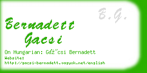 bernadett gacsi business card